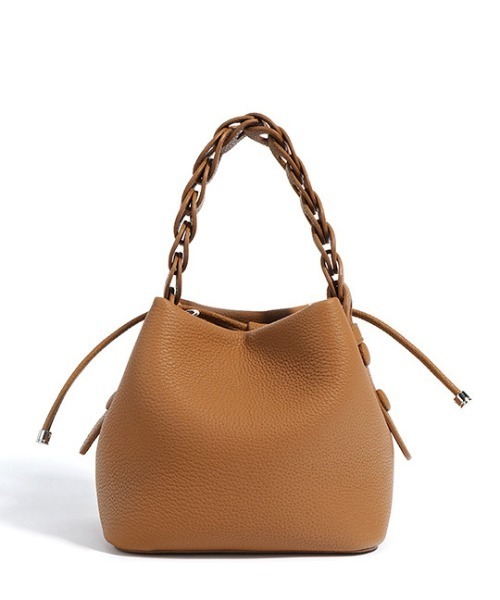 NiiNa(ニーナ)の「【NiiNa】【高品質牛革】2wayスクエアレザースモール編み込みハンドルバッグ(ショルダーバッグ・レディース・カーキ/ブラウン・FREE)」の7枚目の写真
