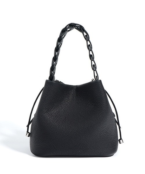 NiiNa(ニーナ)の「【NiiNa】【高品質牛革】2wayスクエアレザースモール編み込みハンドルバッグ(ショルダーバッグ・レディース・カーキ/ブラウン・FREE)」の9枚目の写真