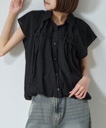 ニュアンスストライプバルーンシャツ