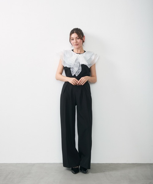 Lunea(ルネア)の「【リボン取り外し可】2wayチュールレイヤードつけ襟 / 2-way layered tulle collar(付け襟・レディース・ベージュ/ホワイト・FREE)」の17枚目の写真