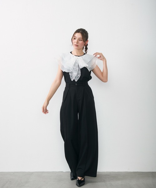Lunea(ルネア)の「【リボン取り外し可】2wayチュールレイヤードつけ襟 / 2-way layered tulle collar(付け襟・レディース・ベージュ/ホワイト・FREE)」の16枚目の写真