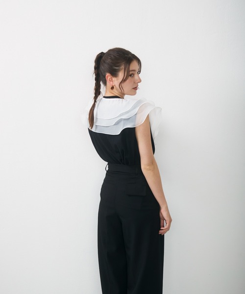 Lunea(ルネア)の「【リボン取り外し可】2wayチュールレイヤードつけ襟 / 2-way layered tulle collar(付け襟・レディース・ベージュ/ホワイト・FREE)」の13枚目の写真