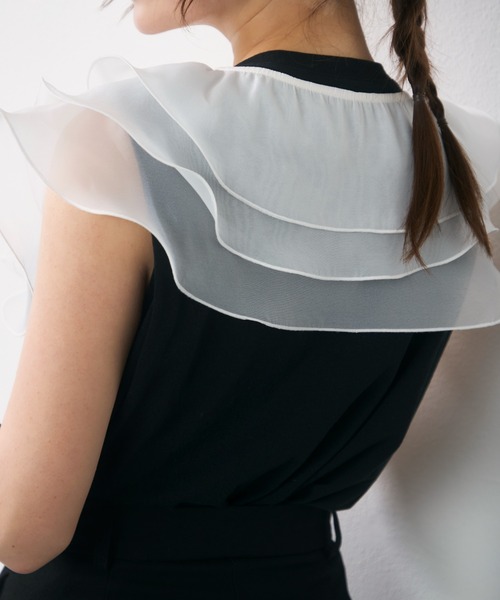 Lunea(ルネア)の「【リボン取り外し可】2wayチュールレイヤードつけ襟 / 2-way layered tulle collar(付け襟・レディース・ベージュ/ホワイト・FREE)」の20枚目の写真