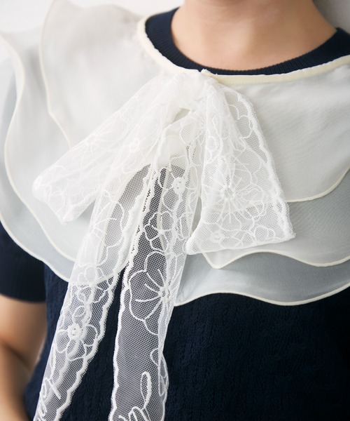 Lunea(ルネア)の「【リボン取り外し可】2wayチュールレイヤードつけ襟 / 2-way layered tulle collar(付け襟・レディース・ベージュ/ホワイト・FREE)」の19枚目の写真