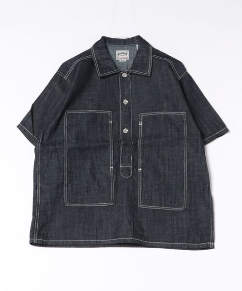 HOUSTON(ヒューストン)の「HOUSTON U.S.コットンプルオーバーシャツ(シャツ/ブラウス・メンズ・ブルー系その他/ブルー系その他3/ブルー系その他2・XX-LARGE/X-LARGE/LARGE/MEDIUM)」の5枚目の写真