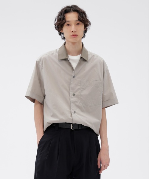 MARGARET HOWELL(マーガレットハウエル)の「HIGHDENSE COTTON PLAINWEAVE Ⅱ(シャツ/ブラウス・メンズ・ネイビー/ライトグレー・SMALL/MEDIUM/LARGE)」の2枚目の写真