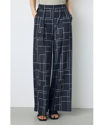 AZUL by moussy | 【接触冷感ひんやり♪】【身長/骨格別着用画像あり】幾何学柄ワイドパンツ 夏服 春服 秋服(スラックス)