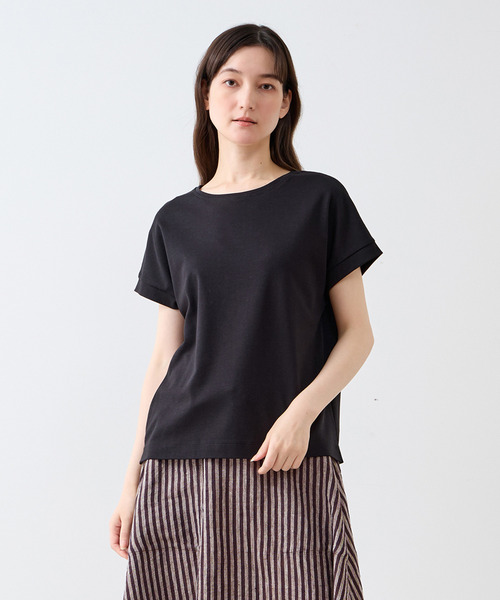LOGEMENT DE CLAIRE(ロジュモンドクレール)の「フレンチスリーブプルオーバー(Tシャツ/カットソー・レディース・オフホワイト/ブラウン/ブラック・FREE)」の1枚目の写真