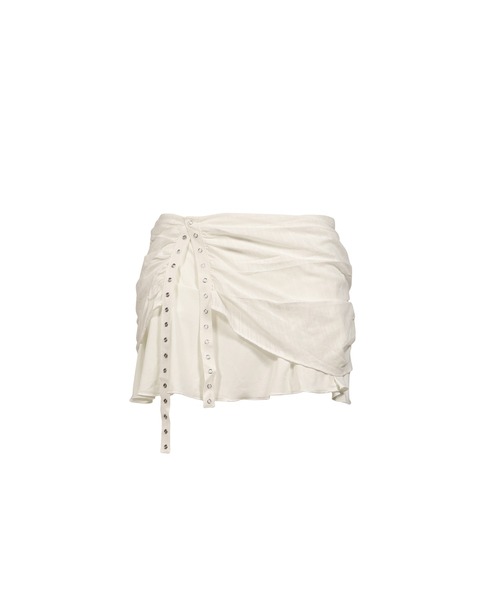 GLOWNY（グロウニ―）の「MISTY SHEER MINI SKIRT（スカート・レディース・ホワイト/ライトベージュ・MEDIUM/SMALL）」の2枚目の写真