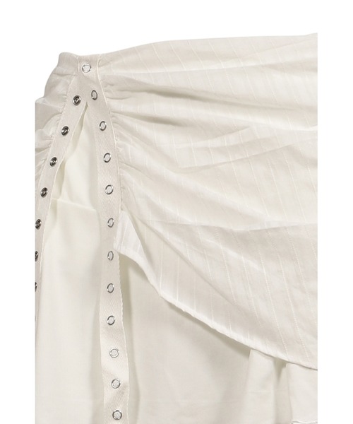 GLOWNY（グロウニ―）の「MISTY SHEER MINI SKIRT（スカート・レディース・ホワイト/ライトベージュ・MEDIUM/SMALL）」の5枚目の写真