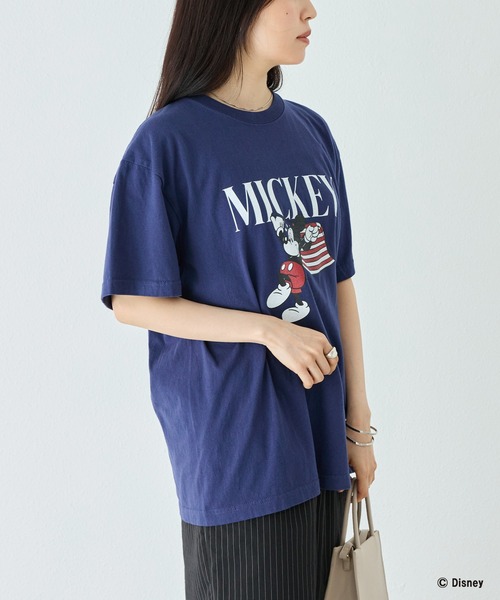 GOOD ROCK SPEED(グッドロックスピード)の「【GOOD ROCK SPEED】ディズニー|ミッキー/ミニー/ロゴプリントTシャツ(Tシャツ/カットソー・レディース・ネイビー/ホワイト・F)」の14枚目の写真