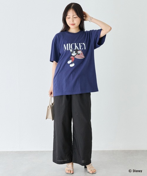 GOOD ROCK SPEED(グッドロックスピード)の「【GOOD ROCK SPEED】ディズニー|ミッキー/ミニー/ロゴプリントTシャツ(Tシャツ/カットソー・レディース・ネイビー/ホワイト・F)」の18枚目の写真