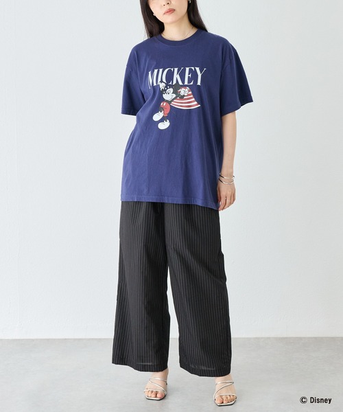 GOOD ROCK SPEED(グッドロックスピード)の「【GOOD ROCK SPEED】ディズニー|ミッキー/ミニー/ロゴプリントTシャツ(Tシャツ/カットソー・レディース・ネイビー/ホワイト・F)」の21枚目の写真