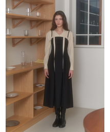 Pearl bustier dress (black)