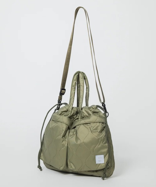 MIS（エムアイエス）の「【MIS】MILITARY QUILTED HELMET BAG / ミリタリーキルトヘルメットバッグ（トートバッグ・レディース・イエロー/ブルー/ブラック/ピンク/グリーン/ベージュ・FREE）」の9枚目の写真