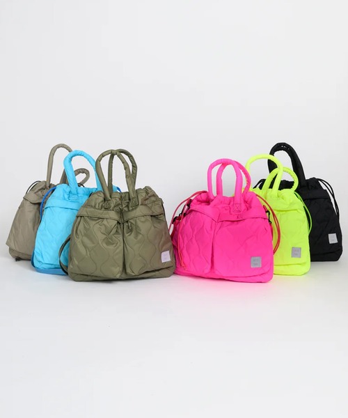 MIS（エムアイエス）の「【MIS】MILITARY QUILTED HELMET BAG / ミリタリーキルトヘルメットバッグ（トートバッグ・レディース・イエロー/ブルー/ブラック/ピンク/グリーン/ベージュ・FREE）」の14枚目の写真
