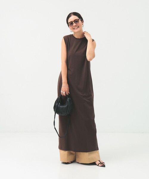 Demi-Luxe BEAMS(デミルクス ビームス)の「ウォッシャブル ウール ノースリーブ ワンピース(ワンピース・レディース・ブラック/ブラウン・ONE SIZE)」の9枚目の写真
