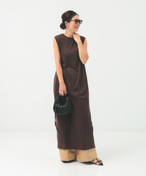 Demi-Luxe BEAMS(デミルクス ビームス)の「ウォッシャブル ウール ノースリーブ ワンピース(ワンピース・レディース・ブラック/ブラウン・ONE SIZE)」の10枚目の写真