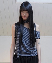 ドレープボーダー2WAY半袖Tシャツ