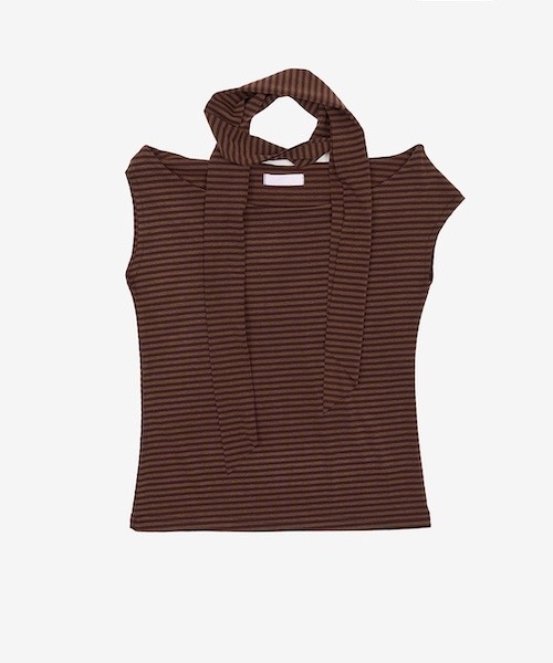 raucohouse（ラウコハウス）の「ドレープボーダー2WAY半袖Tシャツ（Tシャツ/カットソー・レディース・ブラック/グレー/ブラウン・FREE）」の17枚目の写真