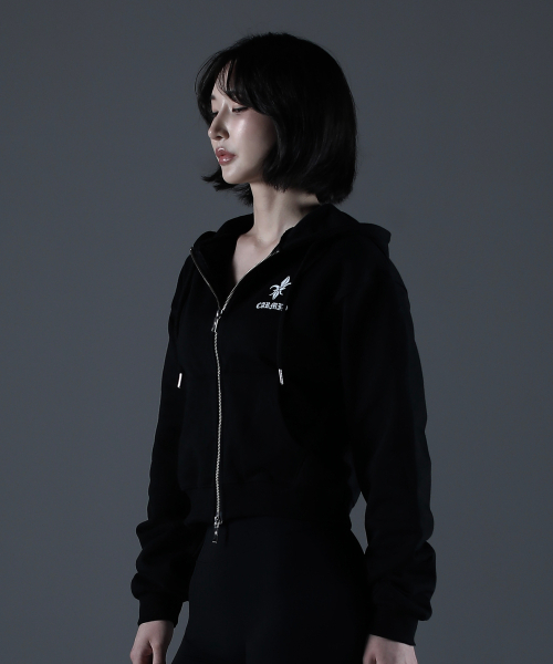 CARMID（カミド）の「(W) ノーブルレタリングクロップフードジップアップ [ブラック]（パーカー・レディース・その他・1/2）」の9枚目の写真