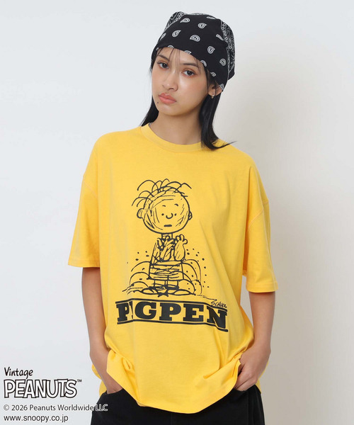 4GEEKS BY SPIRALGIRL(フォーギークスバイスパイラルガール)の「【PEANUTS/PIGPEN】ピッグペンTシャツ(Tシャツ/カットソー・レディース・イエロー・FREE)」の1枚目の写真