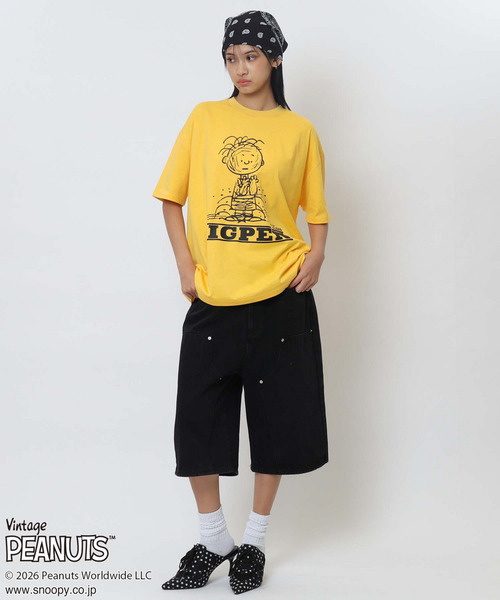 4GEEKS BY SPIRALGIRL(フォーギークスバイスパイラルガール)の「【PEANUTS/PIGPEN】ピッグペンTシャツ(Tシャツ/カットソー・レディース・イエロー・FREE)」の3枚目の写真
