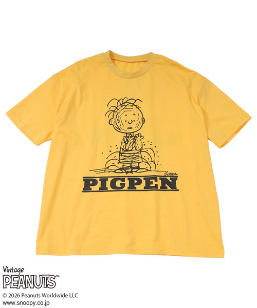 4GEEKS BY SPIRALGIRL(フォーギークスバイスパイラルガール)の「【PEANUTS/PIGPEN】ピッグペンTシャツ(Tシャツ/カットソー・レディース・イエロー・FREE)」の4枚目の写真