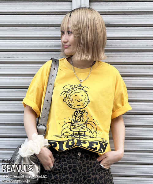 4GEEKS BY SPIRALGIRL(フォーギークスバイスパイラルガール)の「【PEANUTS/PIGPEN】ピッグペンTシャツ(Tシャツ/カットソー・レディース・イエロー・FREE)」の7枚目の写真