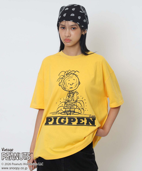 4GEEKS BY SPIRALGIRL(フォーギークスバイスパイラルガール)の「【PEANUTS/PIGPEN】ピッグペンTシャツ(Tシャツ/カットソー・レディース・イエロー・FREE)」の9枚目の写真