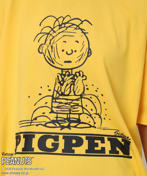 4GEEKS BY SPIRALGIRL(フォーギークスバイスパイラルガール)の「【PEANUTS/PIGPEN】ピッグペンTシャツ(Tシャツ/カットソー・レディース・イエロー・FREE)」の14枚目の写真