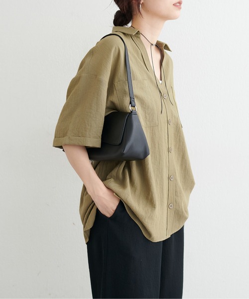 LARUTA(ラルータ)の「【LARUTA】麻調シアーポケット付きシャツ(シャツ/ブラウス・レディース・オフホワイト/カーキ/ブラック・FREE)」の11枚目の写真