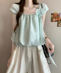 コサージュオフショルダーブラウス