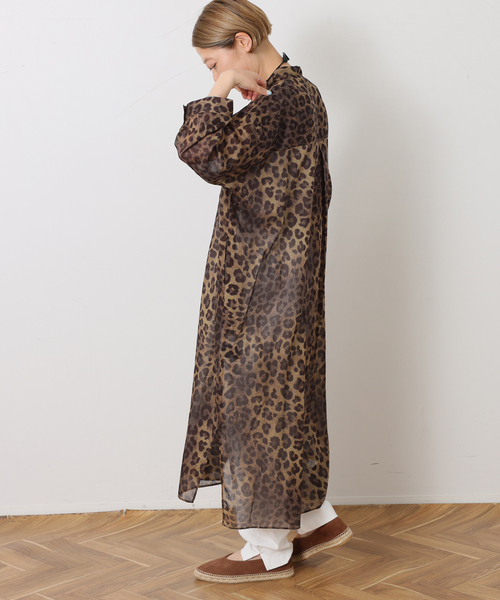 JOURNAL STANDARD LUXE(ジャーナルスタンダード ラックス)の「レオパローン シャツワンピース(ワンピース・レディース・ブラウン・FREE)」の2枚目の写真