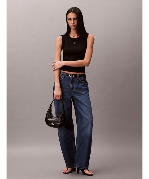 Calvin Klein(カルバン・クライン)の「タンクトップ - 2X2 ウーブンタンクトップ(タンクトップ・レディース・ホワイト/ブラック・S)」の6枚目の写真