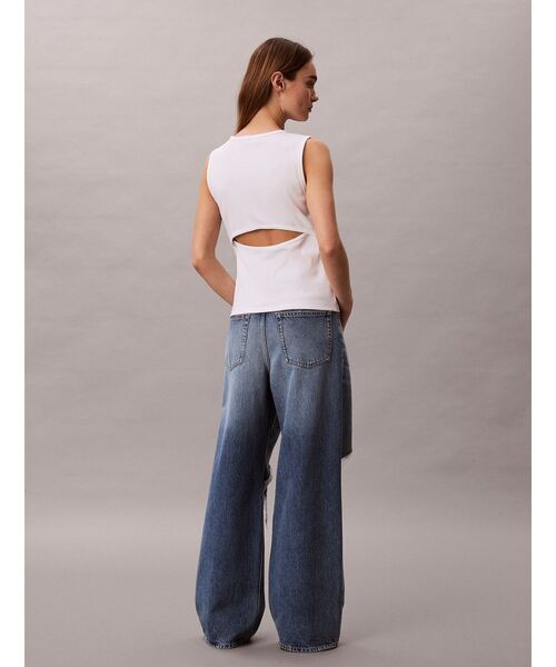 Calvin Klein(カルバン・クライン)の「タンクトップ - 2X2 ウーブンタンクトップ(タンクトップ・レディース・ホワイト/ブラック・S)」の10枚目の写真