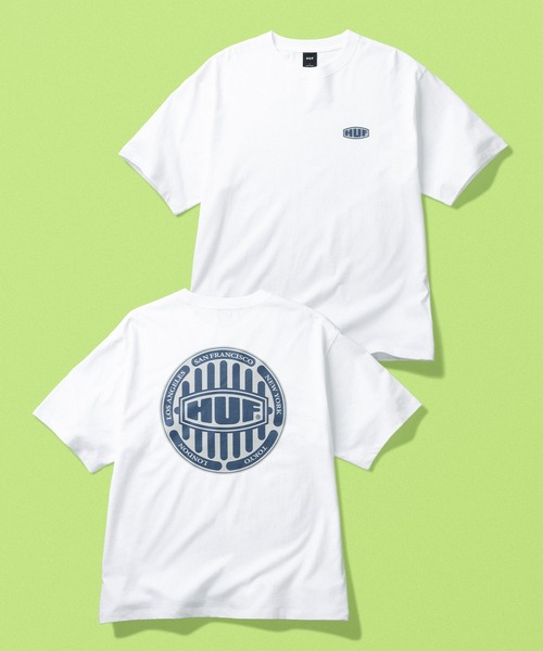 HUF(ハフ)の「DRAIN CAP TEE(Tシャツ/カットソー・メンズ・ブラック/ベージュ系その他/ホワイト・XL/M/S/L)」の1枚目の写真