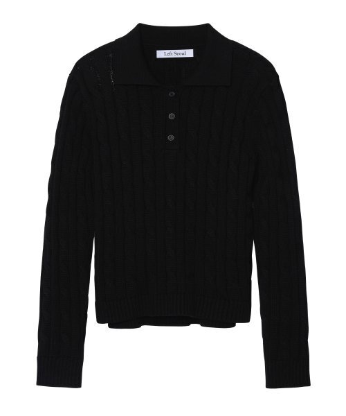 LEFTSEOUL（レフトソウル）の「スクルーカラー ニット [ブラック]（ニット/セーター・レディース・その他・MEDIUM/SMALL）」の2枚目の写真