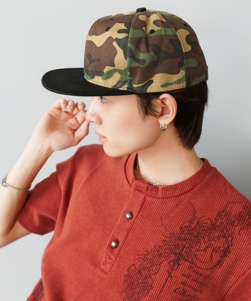 SPINNS(スピンズ)の「無地コットンストリートキャップ/ブラック/カモフラージュ(キャップ・メンズ・ブラック系その他/ホワイト系その他/ブラック・ONESIZE)」の8枚目の写真