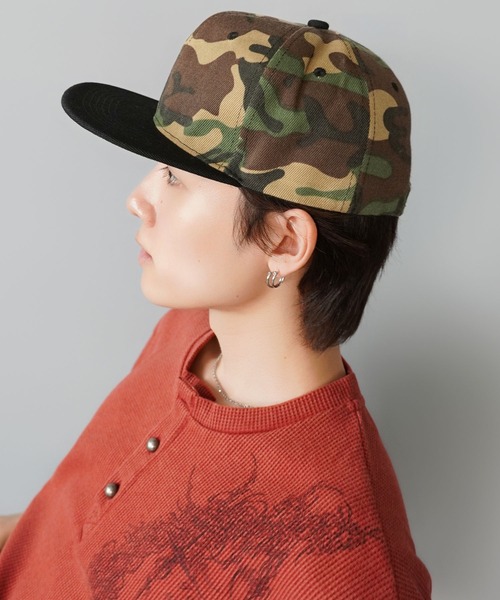 SPINNS(スピンズ)の「無地コットンストリートキャップ/ブラック/カモフラージュ(キャップ・メンズ・ブラック系その他/ホワイト系その他/ブラック・ONESIZE)」の9枚目の写真