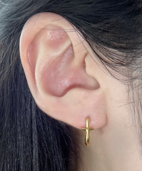 4quince（フォークインス）の「【金属アレルギー対応】スパークフープピアス（ピアス（両耳用）・レディース・ゴールド/シルバー・FREE）」の5枚目の写真