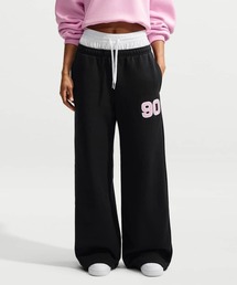 NIKE（ナイキ）の「ナイキ Studio Fleece ミディアムウェイト ウィメンズ ミッドライズ ワイドレッグパンツ   Nike Studio Fleece Medium Weight  Women's Mid-Rise Wide-Leg Pants IV5749-010 Black（スウェットパンツ）」