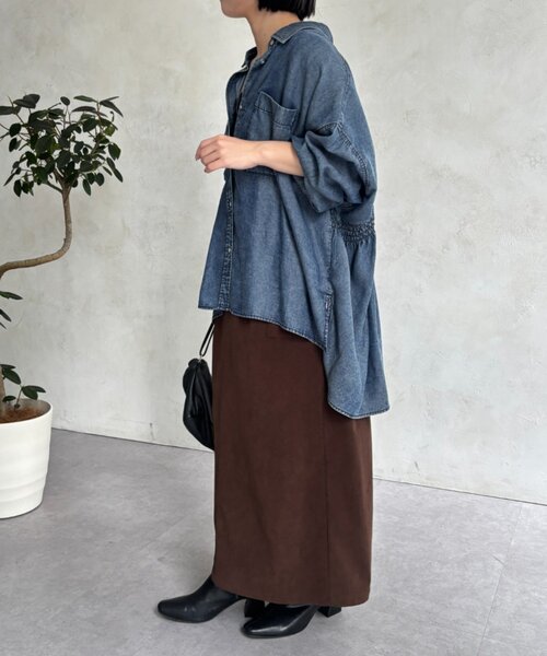 Jena espace merveilleux(ジェナ エスパスメルヴェイユ)の「テンセルバックシャーリングシャツ(シャツ/ブラウス・レディース・ブルー/グレー/サックスブルー・FREE)」の12枚目の写真
