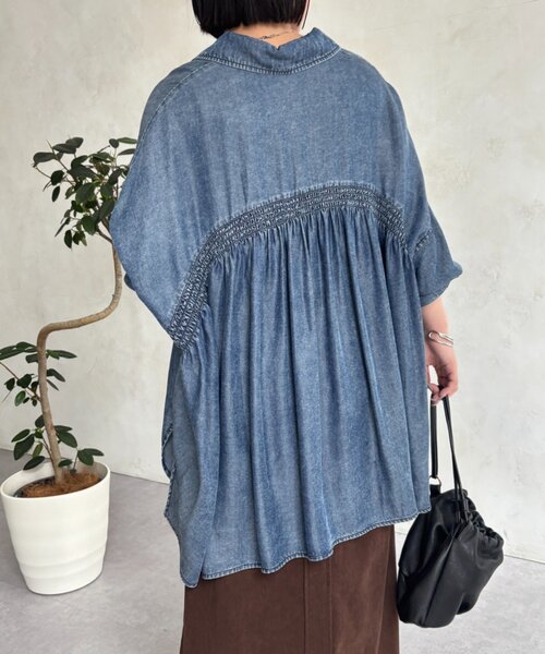Jena espace merveilleux(ジェナ エスパスメルヴェイユ)の「テンセルバックシャーリングシャツ(シャツ/ブラウス・レディース・ブルー/グレー/サックスブルー・FREE)」の16枚目の写真