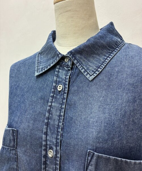 Jena espace merveilleux(ジェナ エスパスメルヴェイユ)の「テンセルバックシャーリングシャツ(シャツ/ブラウス・レディース・ブルー/グレー/サックスブルー・FREE)」の18枚目の写真