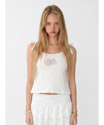 Flower Strap Top White