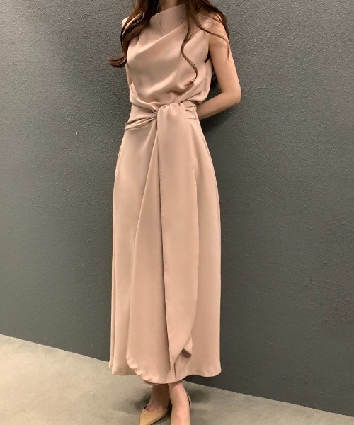 Aelina(エリナ)の「リボンノースリーブワンピース(ワンピース・レディース・ピンク/ネイビー/ベージュ・L/M)」の21枚目の写真