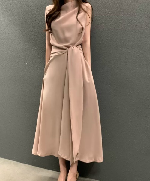 Aelina(エリナ)の「リボンノースリーブワンピース(ワンピース・レディース・ピンク/ネイビー/ベージュ・L/M)」の22枚目の写真