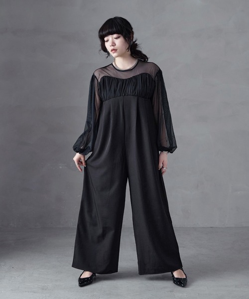 aity(アイティ)の「チュールドッキング ロングスリーブ オールインワンパンツドレス ドレス オケージョンドレス パーティー 結婚式(パンツドレス・レディース・ブラック/グレー・M)」の20枚目の写真