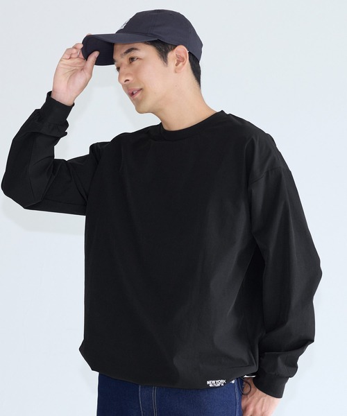 coca(coca)(コカ)の「4wayストレッチ刺繍ワイドロンT(Tシャツ/カットソー・メンズ・チャコール/カーキ/ブラック/アイボリー・XL/M/L)」の1枚目の写真